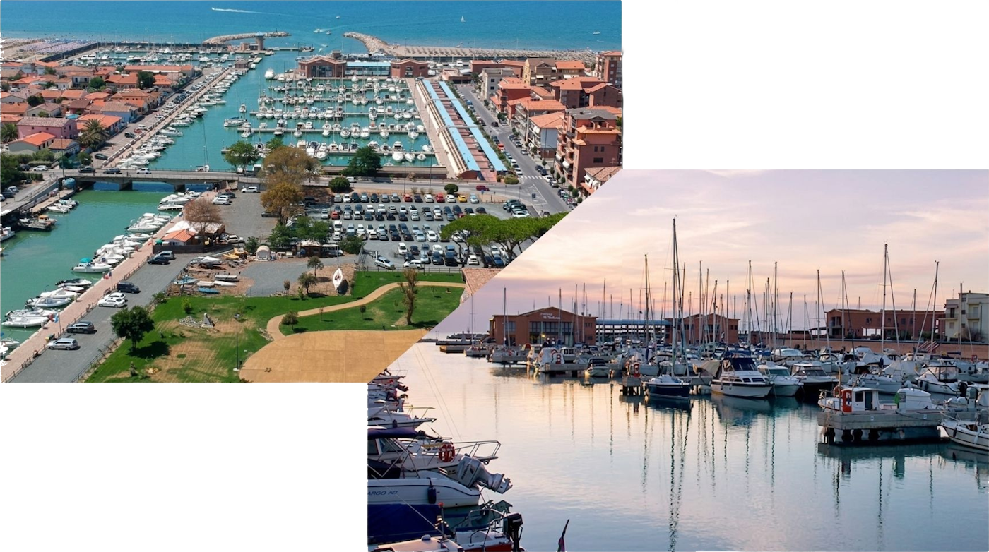 La posizione — Vista sul porto di Marina di Grosseto