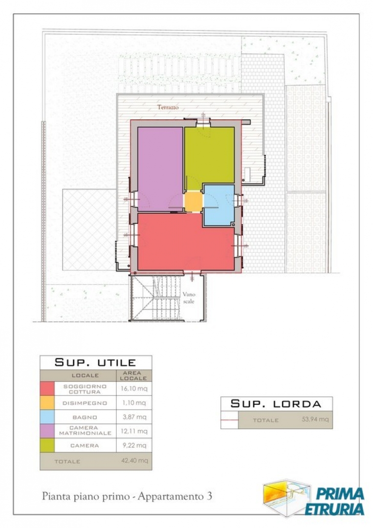 Appartamento al primo piano con terrazzo in elegante nuova costruzione - Zona Centro -