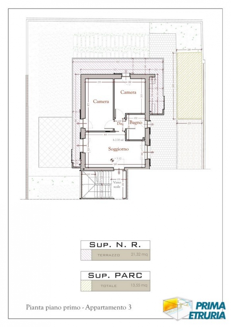 Appartamento al primo piano con terrazzo in elegante nuova costruzione - Zona Centro -