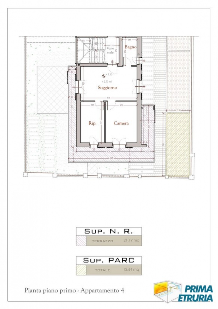 Appartamento al primo piano con terrazzo in elegante nuova costruzione - Zona Centro -